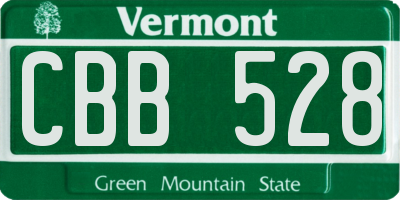 VT license plate CBB528