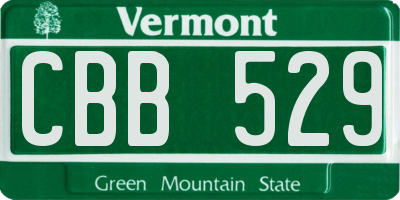 VT license plate CBB529