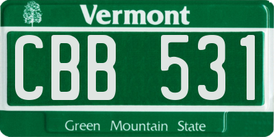 VT license plate CBB531