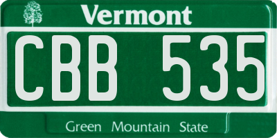 VT license plate CBB535