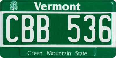 VT license plate CBB536
