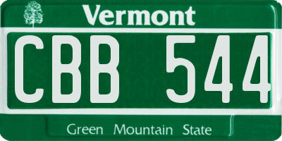 VT license plate CBB544