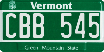 VT license plate CBB545