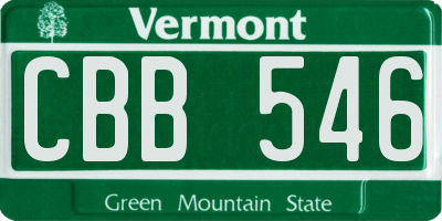 VT license plate CBB546