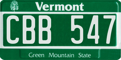 VT license plate CBB547