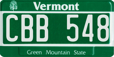 VT license plate CBB548