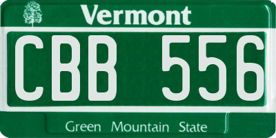 VT license plate CBB556