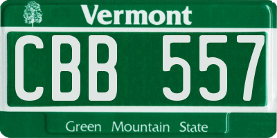 VT license plate CBB557