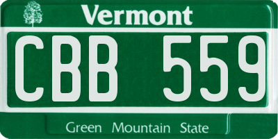 VT license plate CBB559