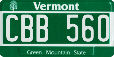 VT license plate CBB560