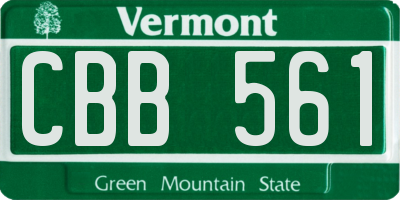 VT license plate CBB561