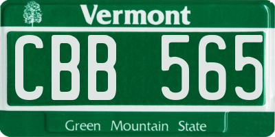 VT license plate CBB565