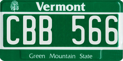 VT license plate CBB566