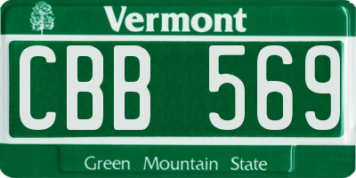 VT license plate CBB569