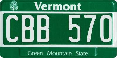 VT license plate CBB570