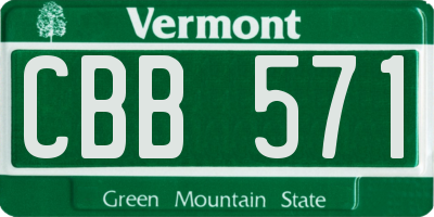 VT license plate CBB571
