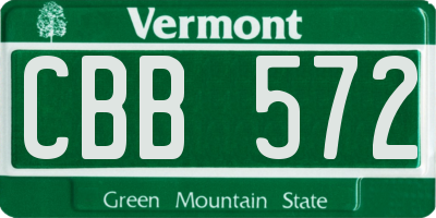 VT license plate CBB572