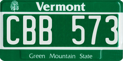 VT license plate CBB573