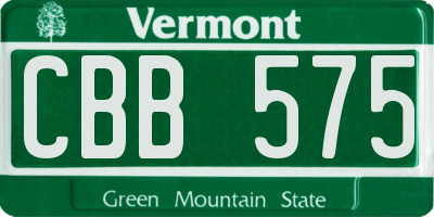 VT license plate CBB575