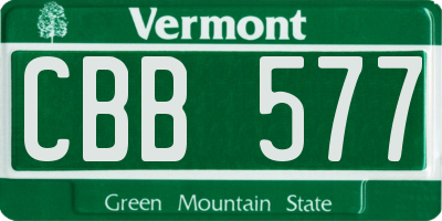 VT license plate CBB577