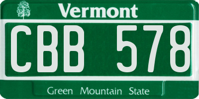 VT license plate CBB578