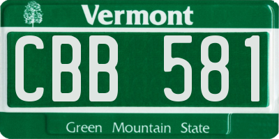 VT license plate CBB581