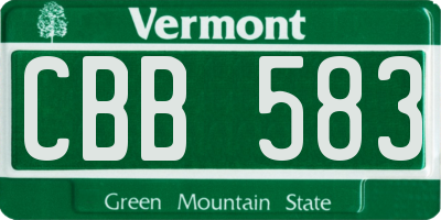 VT license plate CBB583