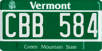 VT license plate CBB584