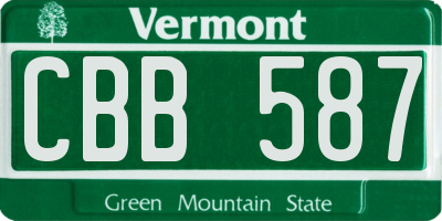 VT license plate CBB587