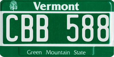 VT license plate CBB588