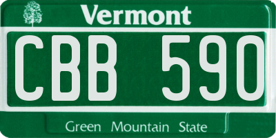 VT license plate CBB590