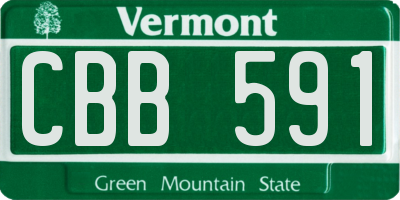 VT license plate CBB591