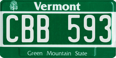 VT license plate CBB593