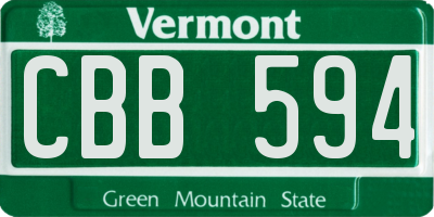 VT license plate CBB594