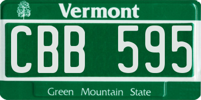 VT license plate CBB595