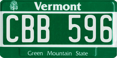 VT license plate CBB596
