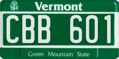 VT license plate CBB601
