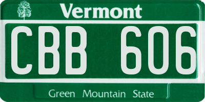 VT license plate CBB606