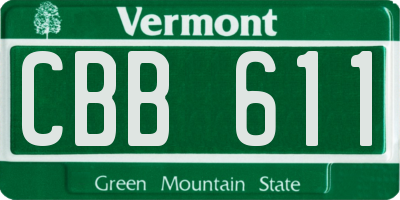 VT license plate CBB611