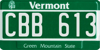 VT license plate CBB613