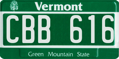 VT license plate CBB616