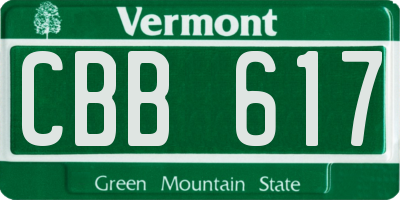VT license plate CBB617