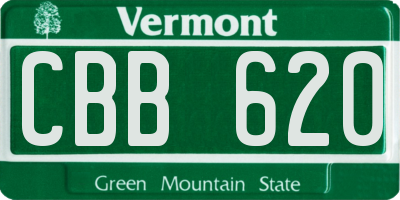 VT license plate CBB620