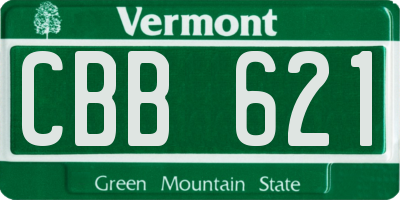 VT license plate CBB621