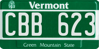 VT license plate CBB623