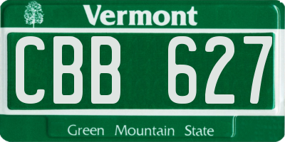 VT license plate CBB627