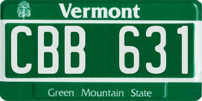 VT license plate CBB631