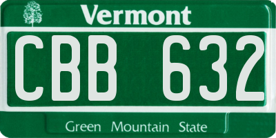 VT license plate CBB632