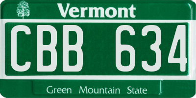 VT license plate CBB634