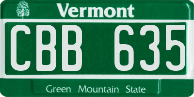 VT license plate CBB635